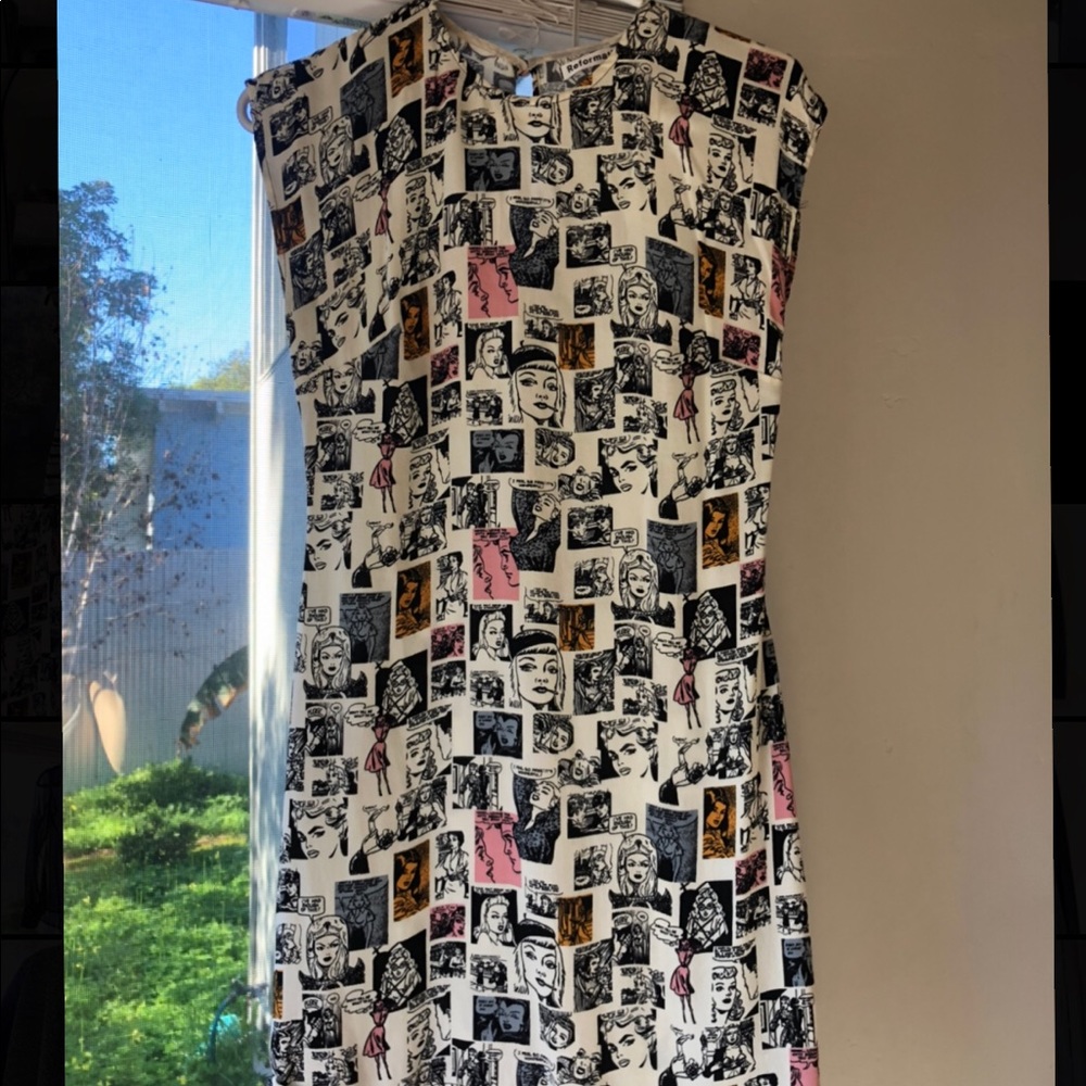 Reformation comic mini dress S